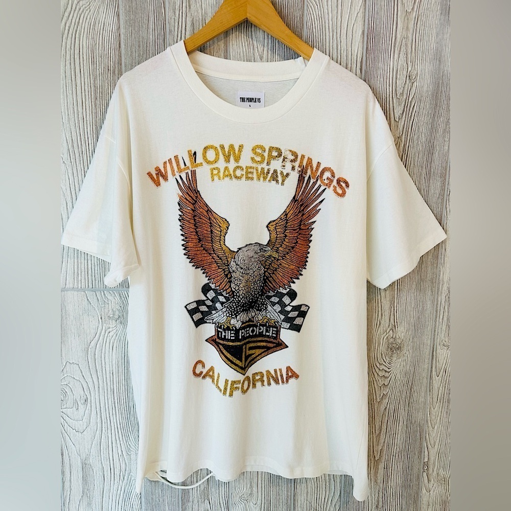NEW! THE PEOPLE VS Tee Graphic Eagle Racing Tshirt Unisex Size Large Oversized